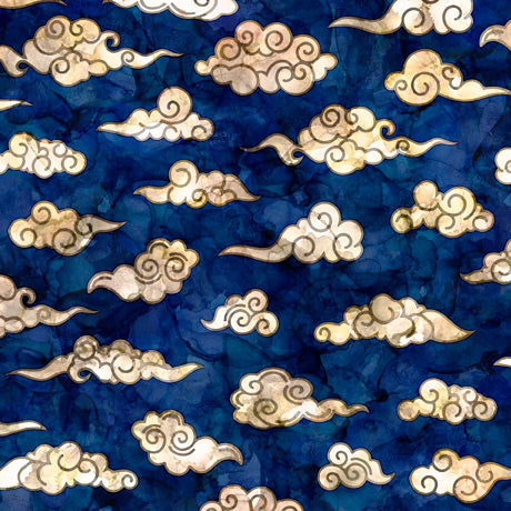 QT Fabrics Moonshadow Clouds in Midnight 2600-28566-W