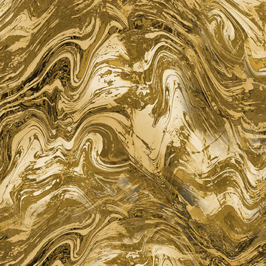 1542 Benartex Designer Fabrics Cheers to You Marble Splash Golden Ochre 09794-72