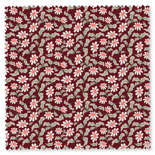 Felicity Fabrics Honey Blossom Crimson Flower Toss Wine 610090