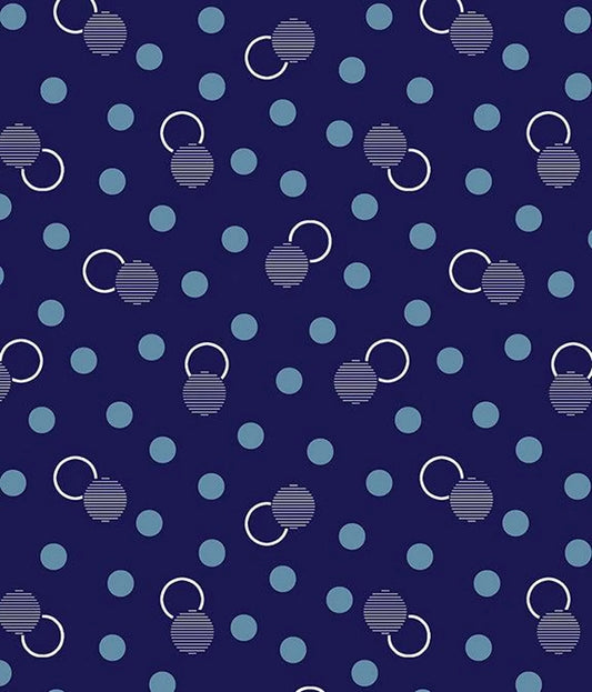 1580 Benartex Designer Fabrics Documentaries Lots of Dots Navy 1448858B