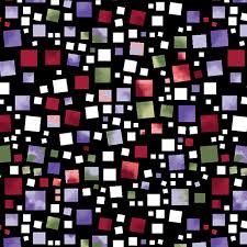 1613 Benartex Designer Fabrics Amazing Poppies Multi Squares Multi Black 1767