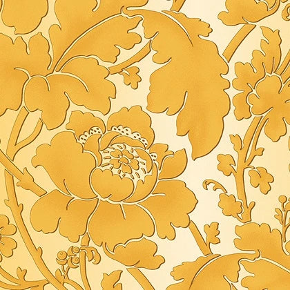 1616 Benartex Designer Fabrics Flower Festival Garden Damask Gold 3021-33