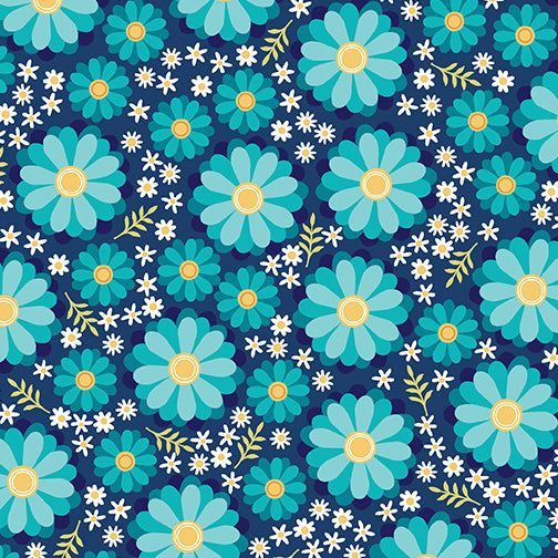 1618 Benartex Designer Fabrics Gathering Bouquet Teal 13520-54