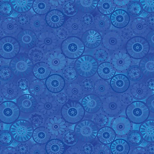 1621 Benartex Designer Fabrics Season of the Sun Spiral Shadows Blue 13198-55