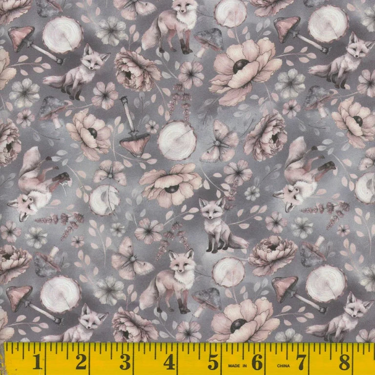 1624 Mook Fabrics Ash & Rose Allover Ash 143438