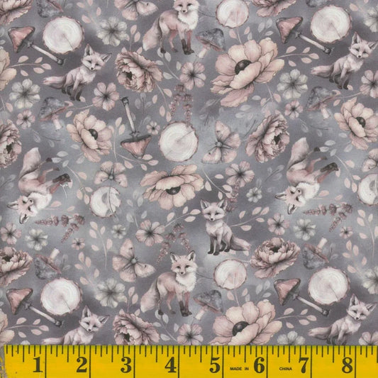 1624 Mook Fabrics Ash & Rose Allover Ash 143438
