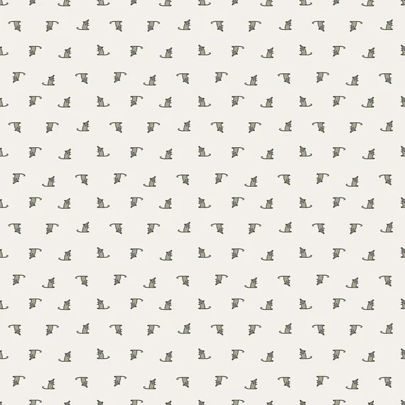 Clothworks Keyboard Cats Mice Y3436-61 Light Taupe