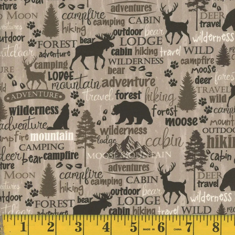 1635 Mook Fabrics Outdoor Life Tan Grey 144931