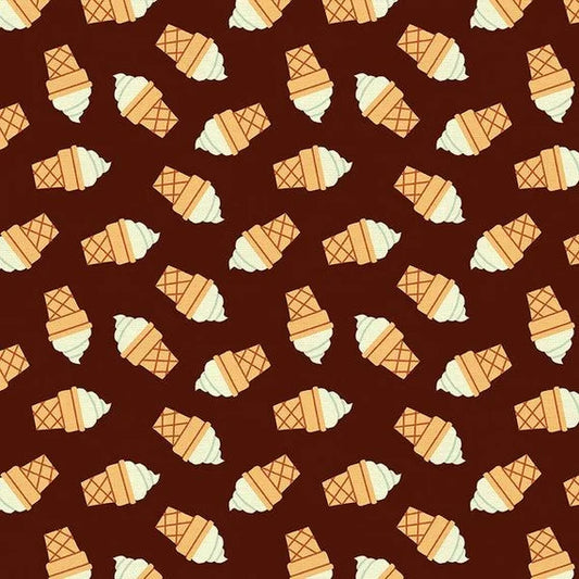 1639 Paintbrush Studio Fabrics Food Truck Ice Cream Cone Brown 120209422