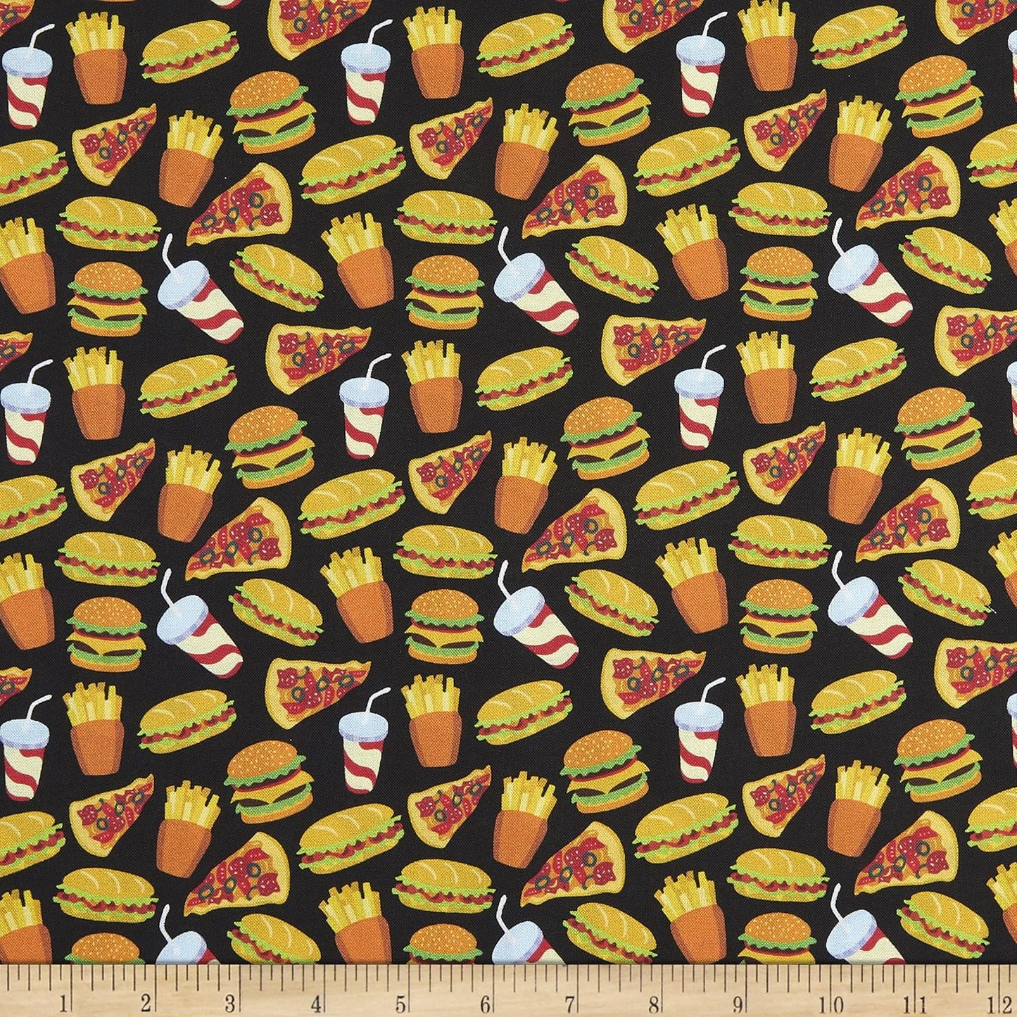 1643 Lunch Time Hamburgers Hot Dogs Pizza French Fries Soda Pop