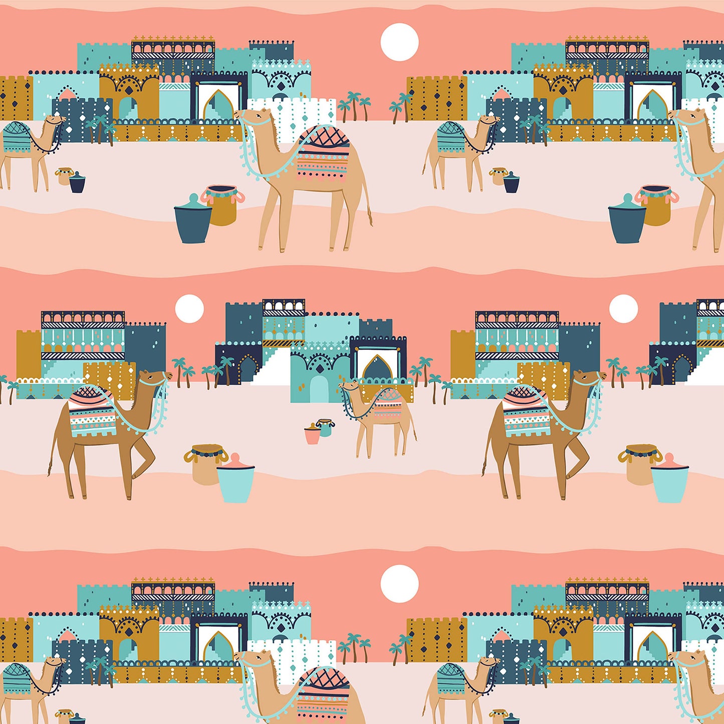 Cotton + Steel Sahara Faraway Place Coral MP100-CO3