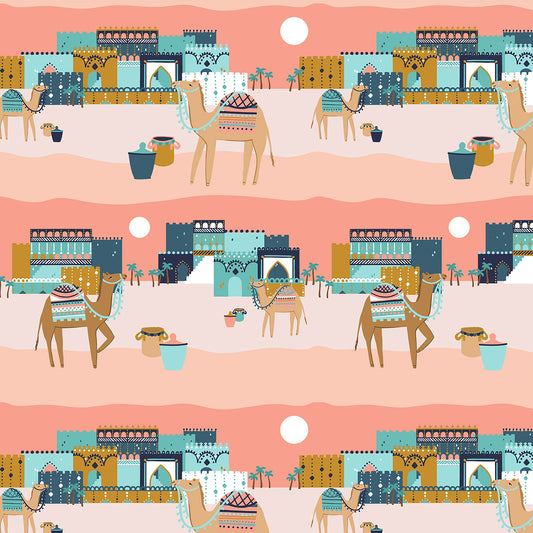 Cotton + Steel Sahara Faraway Place Coral MP100-CO3