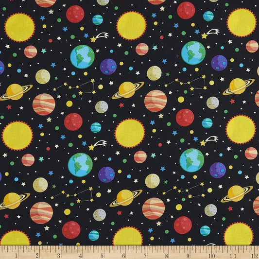 Marshall Dry Goods Space Planets on Black
