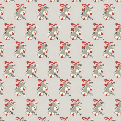 Andover Retro Hoho Jingle Bells Ice Gray by Renee Nanneman A-578-C