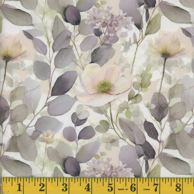 1658 Mook Fabrics Cottage Blooms Moss 141707