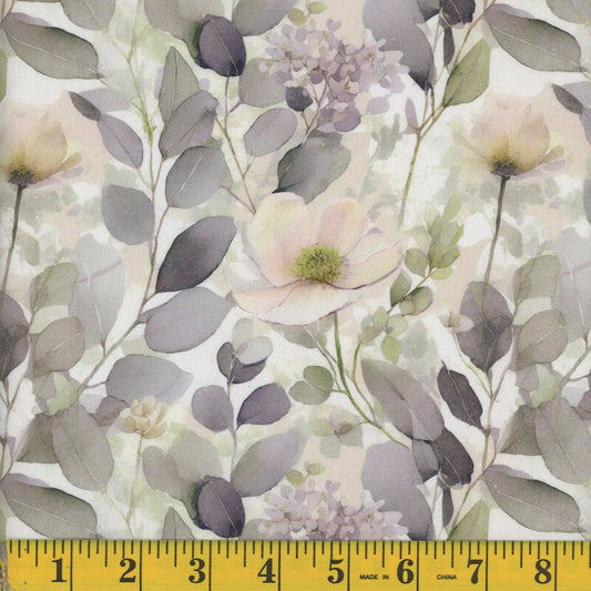 1658 Mook Fabrics Cottage Blooms Moss 141707