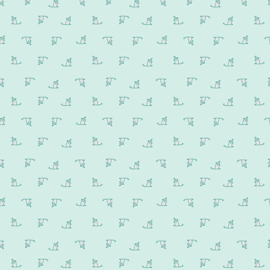 Clothworks Keyboard Cats Mice Y3436-100 Light Turquoise