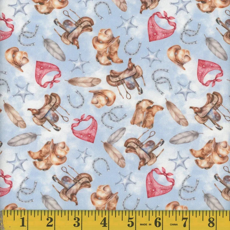 1662 Mook Fabrics Country Boy Tack Room Blue 143444