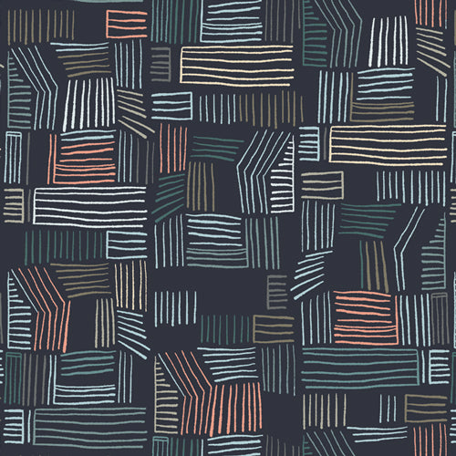 Art Gallery Fabrics Pollinate Seedmap Dim Blue