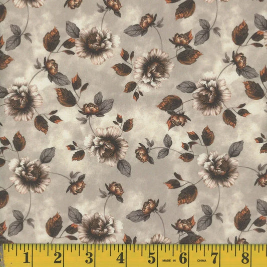 1696 Mook Fabrics Victorian Shadows Guilded Blossoms Cream 144137