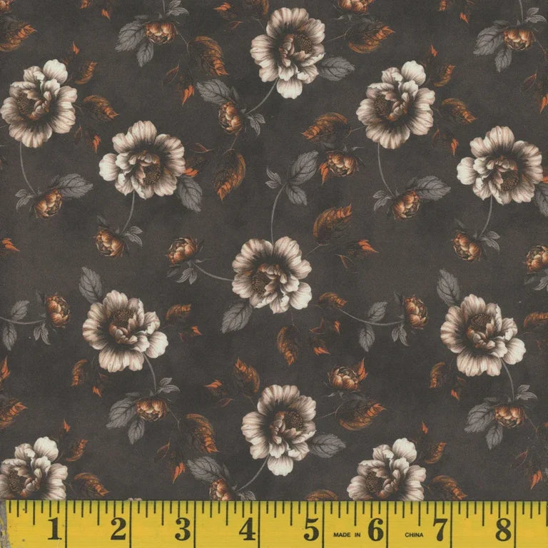 1699 Mook Fabrics Victorian Shadows Gilded Blossoms Grey 144138