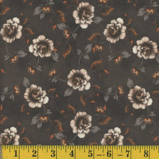 1699 Mook Fabrics Victorian Shadows Gilded Blossoms Grey 144138