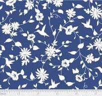 P&B Textiles Chinoiserie Garden Monotone Floral with Hummingbirds CHGA-4450DB