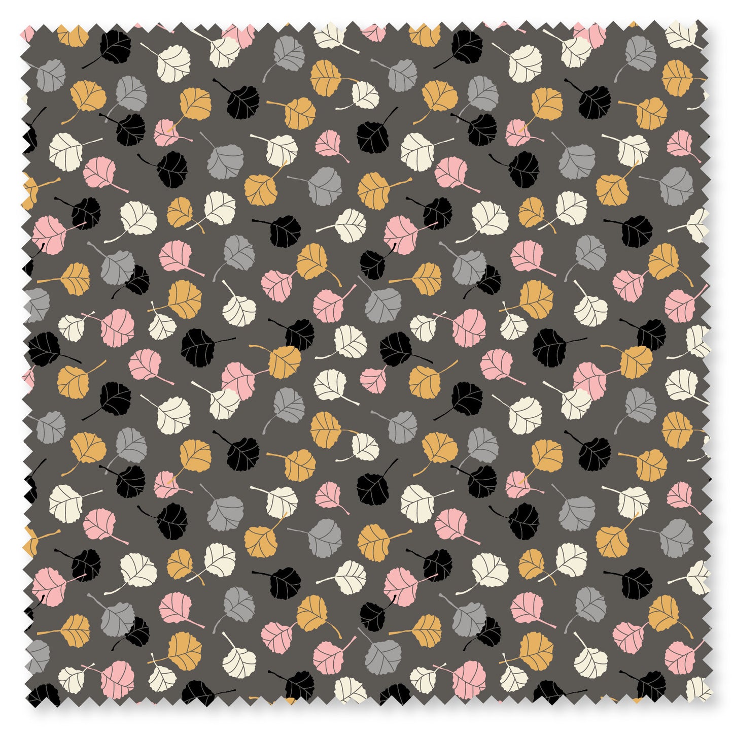 Felicity Fabrics Forest Walk Picnic Leaves Grey 610062