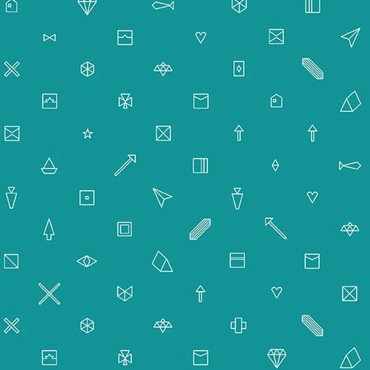Andover Century Prints Hopscotch Trinkets by Alison Glass CS-23-TEAL