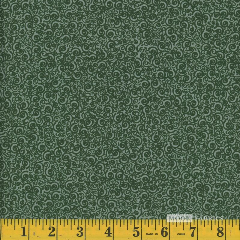 1723 Mook Fabrics Swirls & Curls Hunter 114724