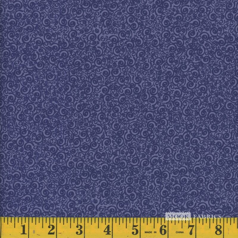 1729 Mook Fabrics Swirls & Curls Navy 114716