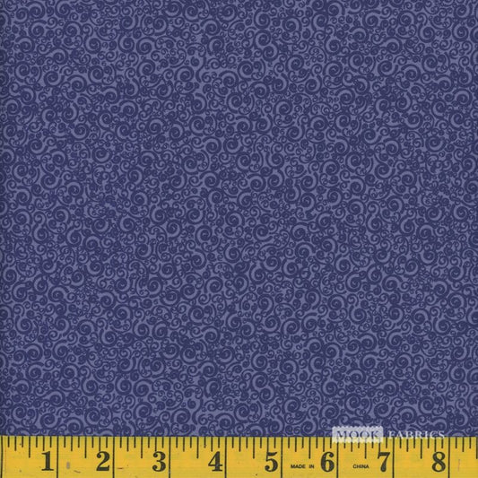1729 Mook Fabrics Swirls & Curls Navy 114716