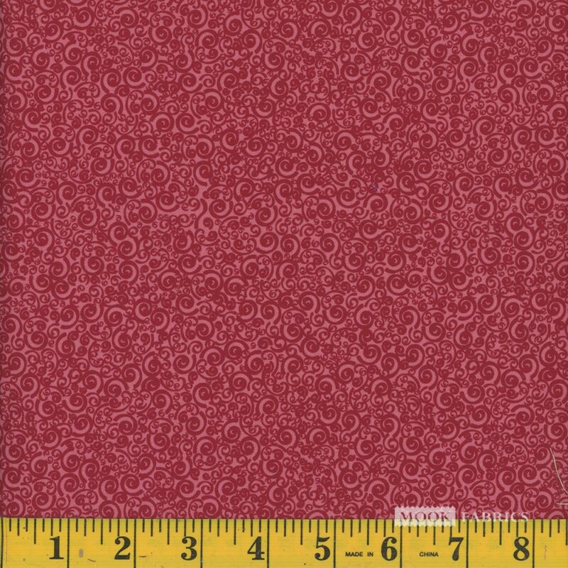 1730 Mook Fabrics Swirls & Curls Burgundy 114721
