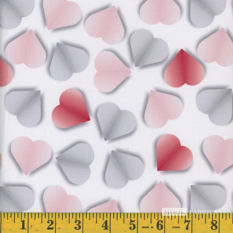 1741 Mook Fabrics Valentines Paper Hearts 120617