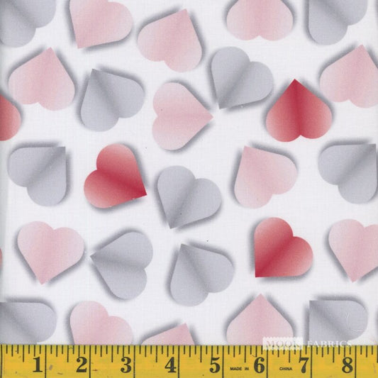 1741 Mook Fabrics Valentines Paper Hearts 120617