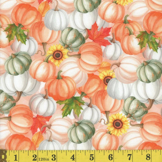 1747 Mook Fabrics Autumn Harvest Pumpkin Patch Orange 144150