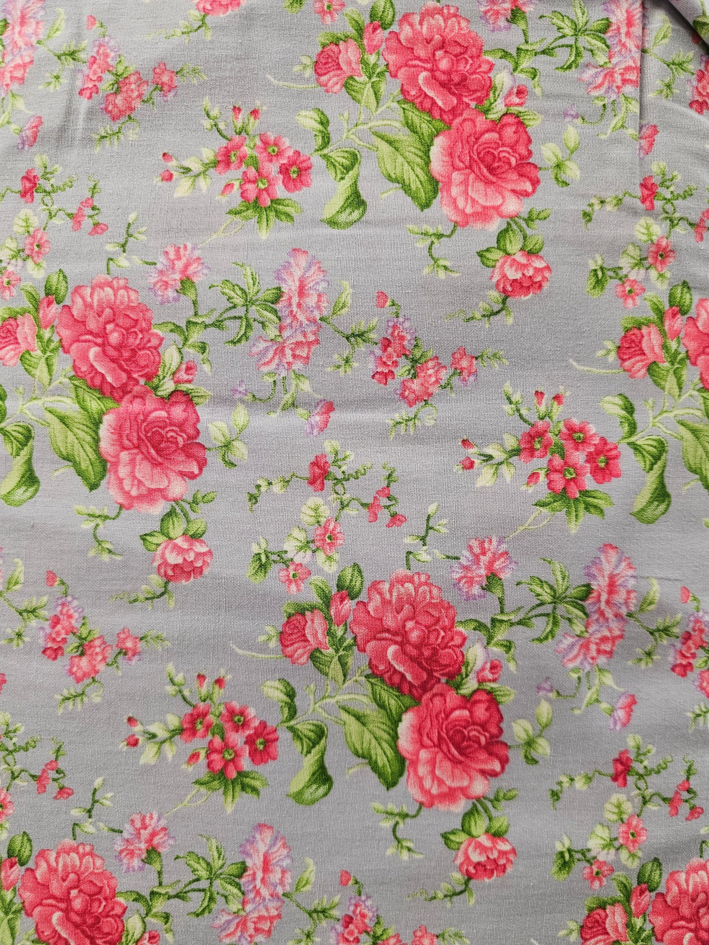 Mook Pink Flowers on Grey 113079