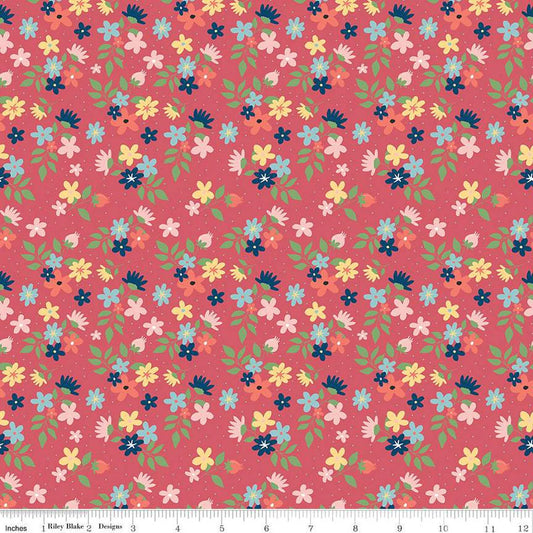 Riley Blake Sew Much Fun Floral C12456 Tearose