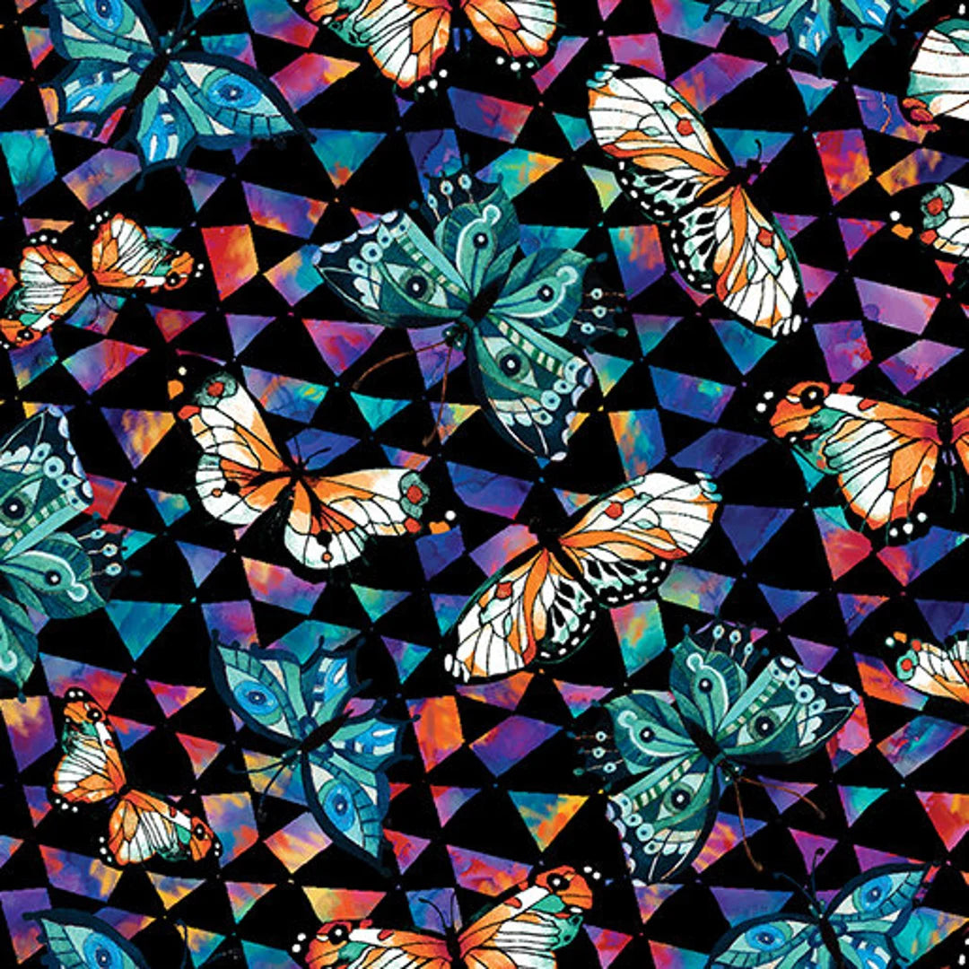 1781 Benartex Designer Fabrics Season of the Sun Butterflies & Prism 13195