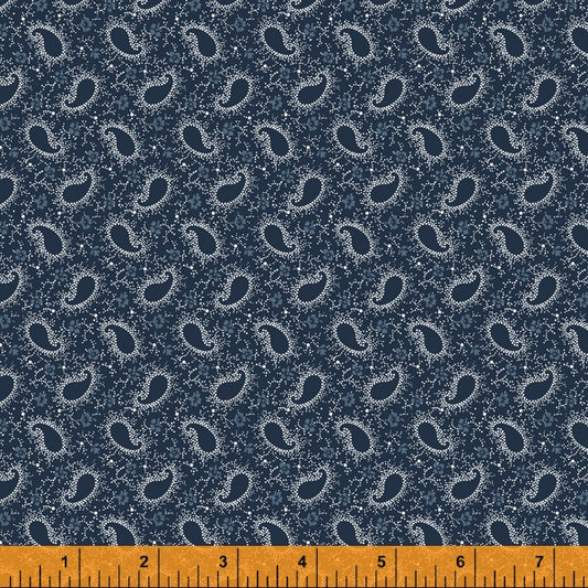Windham Hudson Stippled Paisley Navy 52952-2