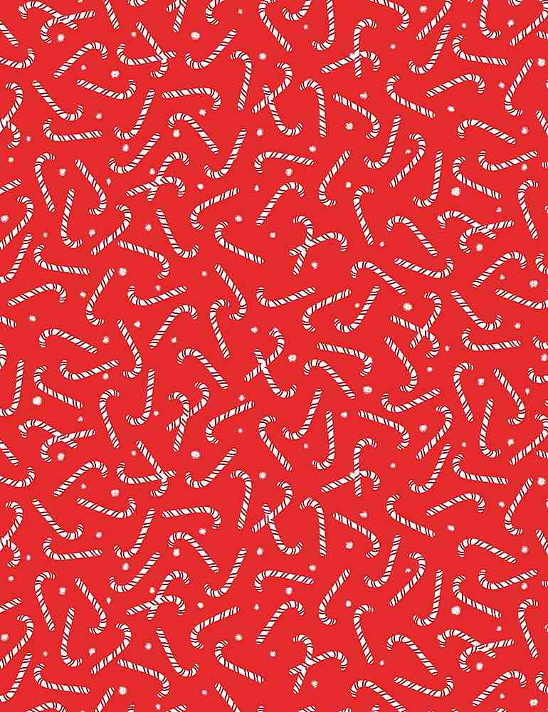 Timeless Treasures Red Candycanes HOLIDAY-C8983 Red