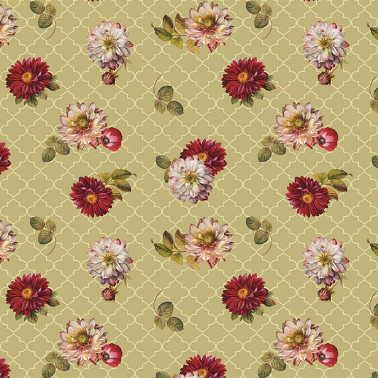 Wilmington Rosewood Lane Flower Toss Green 86510-731
