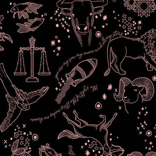 Andover Astrologika by Eye Candy Quilts A-375-K on Black