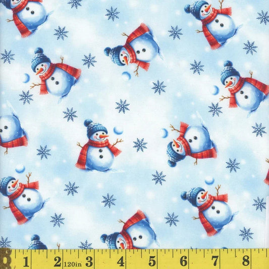 1860 Mook Fabrics Wintering Lane Snow Much Fun Red 144157