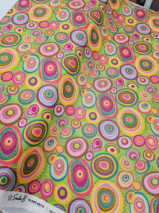 Suite B for Island Batik In Motion Large Circle with Petals Lemongrass Multi 922102630SB