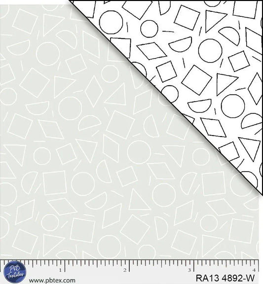 1903 P&B Textiles Timeless Ramblings White on White Geometric RA1304892W