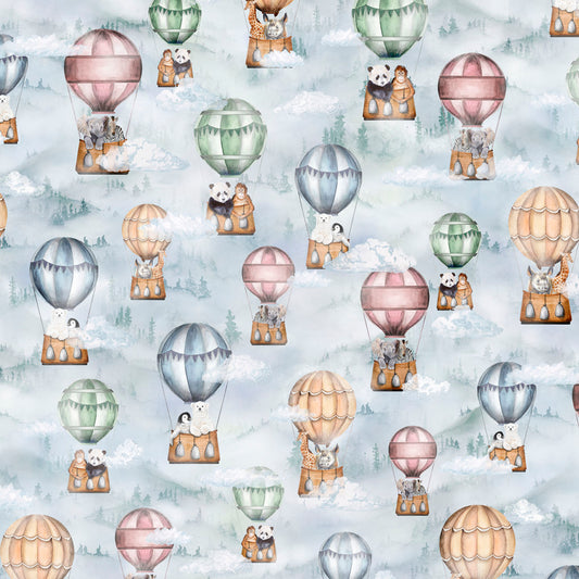 1913 P&B Textiles Let's Go On An Adventure Hot Air Balloon Allover LGOA05934BG