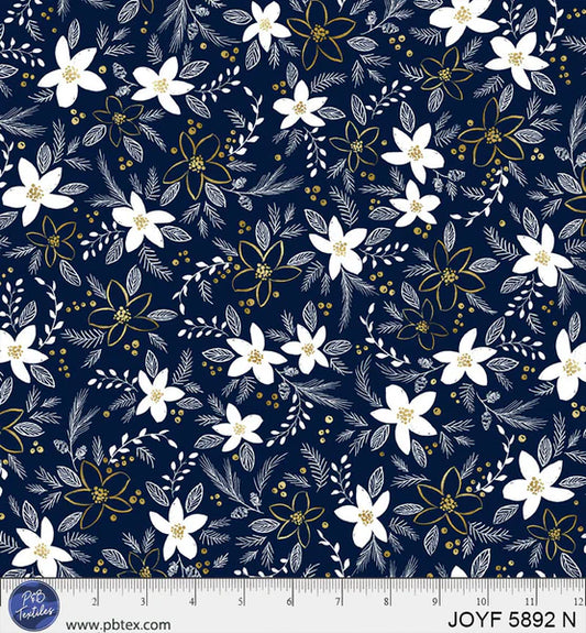 1932 P&B Textiles Joyful Holiday Floral Toss JOYF05892N
