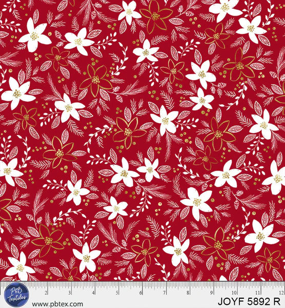 1933 P&B Textiles Joyful Holiday Floral Toss JOYF05892R
