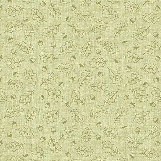 Benartex Harvest Farm Outline Leaves Light Green 13052-04